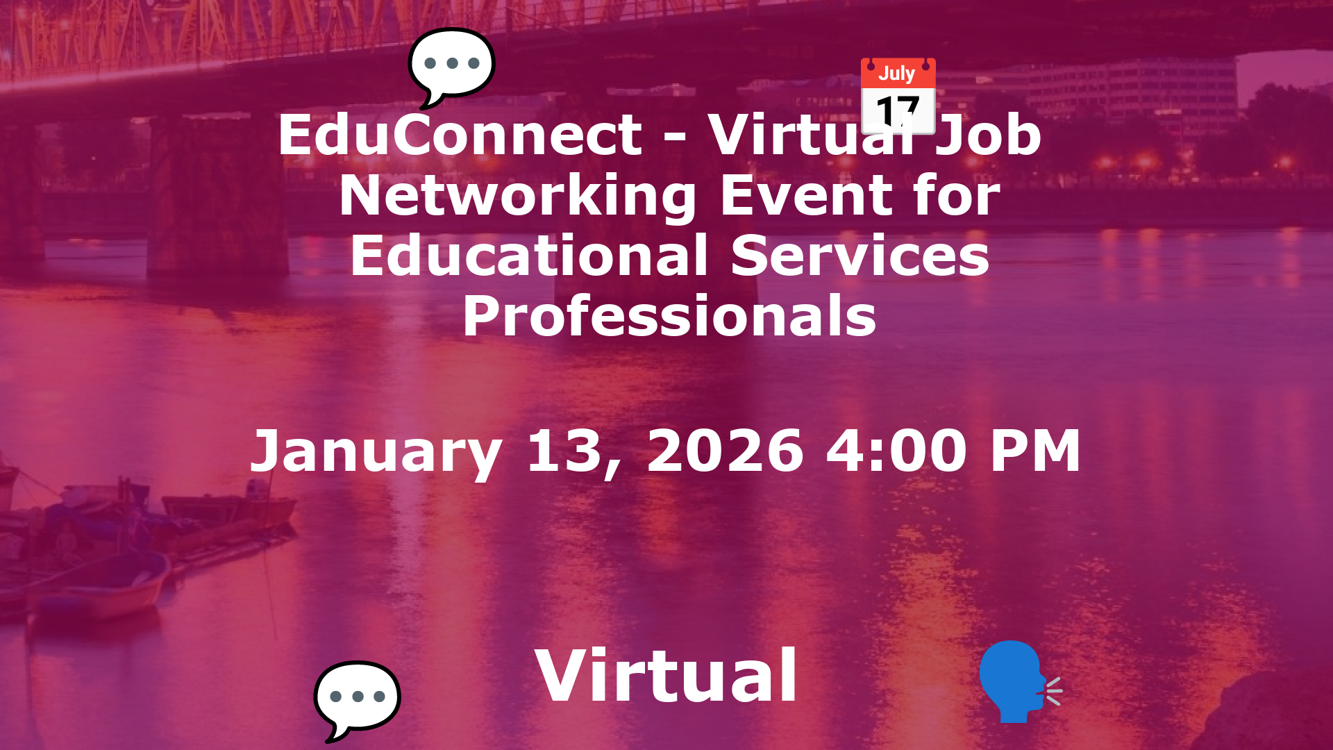 EduConnect - Virtual Job  Networking Event for Educational Services Professionals event image